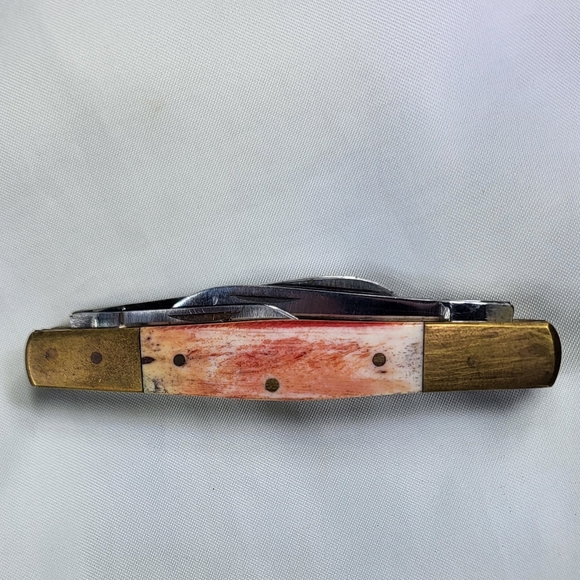 4 Blade Multifunctional Pocket Knife with Gold and Orange Handle - Picture 11 of 14